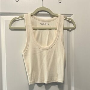 Abercrombie & Fitch Cream Ribbed Tank Top